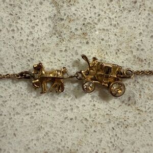 Coach Gold Horse and Carriage Necklace